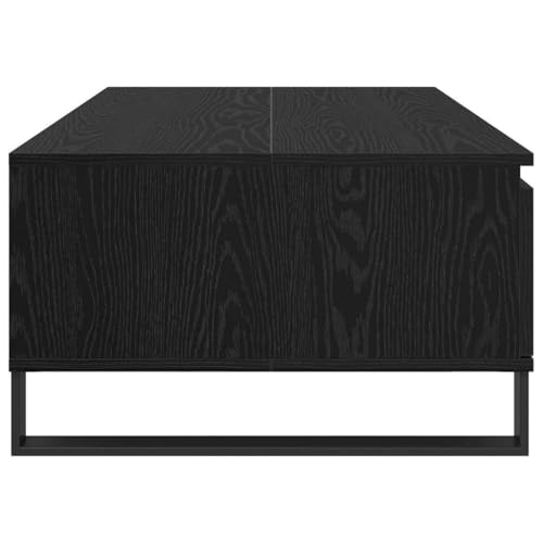 Tonture Couchtisch Schwarz Eichen-Optik 90x60x35cm, Holzwerkstoff, mit Schublade, 2 Staufächer, Modernes Design für Wohnzimmer, Industrial Stil – Bild 8