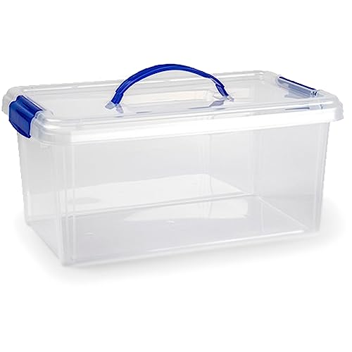 Ac - Caja De Almacenamiento Con Asa - Fabricado En Plástico - Contenedor Para Almacenar Libros, Ropa, Mantas - N. 24-17,5 X 38,5 X 23 Cm - 10 Litros