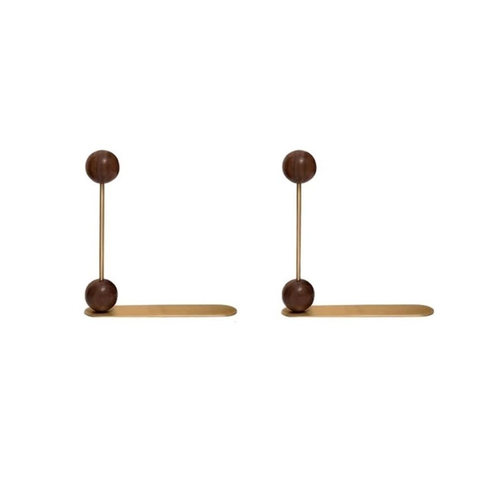 RYUQW3RE Cd Storage Rack Creative Freely Adjustable Brass CD Record Rack with Wooden Spherical Decorative