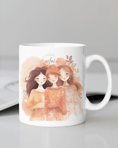 Image of Funny Bestie with Friendship Quotes Printed 325 ml Ceramic Coffee Mug /Tea Cup Gift for Girls, Best Friends, Sister Mom, Wife, Girlfriend 325 ml (Front Back-20)