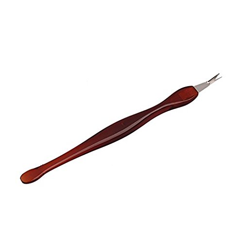 CJESLNA 2 Pack Practical Nail Art Tools Pedicure Cuticle Trimmer Dead Skin Callus Removal Fork Brown
