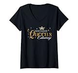 Womens Birthday Queen's Entourage Happy Birthday Party V-Neck T-Shirt