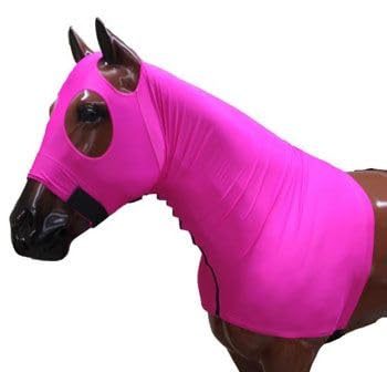 Image of CHALLENGER Large Horse Comfort Stretch Spandex Neck Hood Mane Stay Black