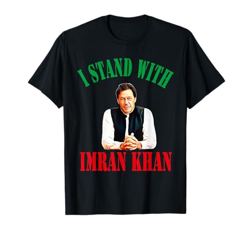 Sostengo con Imran Khan Pakistan PTI Partito Supporto Maglietta