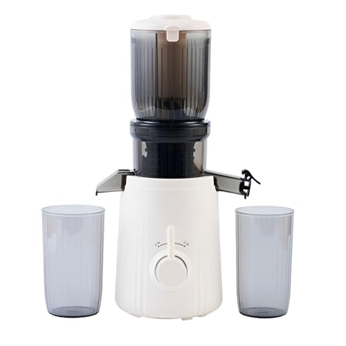 FHRKA Exprimidor centrífugo automático para Uso doméstico con tolva de alimentación de 104 mm de Ancho, fácil de Limpiar para cítricos y Frutas.