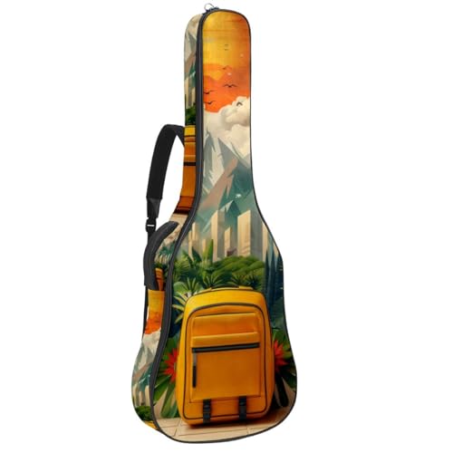 Sac de transport pour guitare acoustique 101,6 cm étanche avec motif paysage