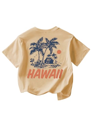 Image of SOLY HUX Girl's Graphic Tees Short Sleeve Hawaiian T Shirt Summer Casual Vacation Tops