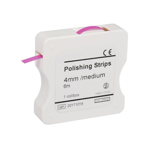 Image of Dental Polishing Strips Teeth Abrasive Finishing Strip Sanding Grinding Deep Teeth Cleaning, 4mm x 6M (Pink)