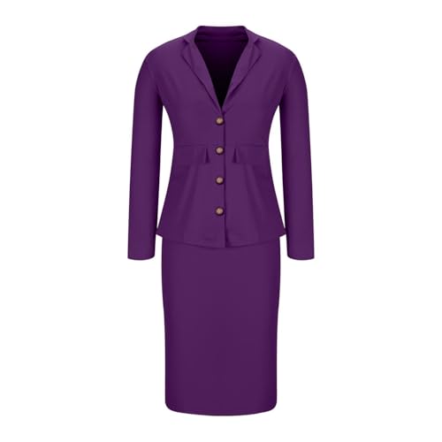 ZEFOTIM Pant/Skirt Suits for Women Dressy Business Blazers Solid Color Casual Short/Long Sleeve Two Piece Jackets4