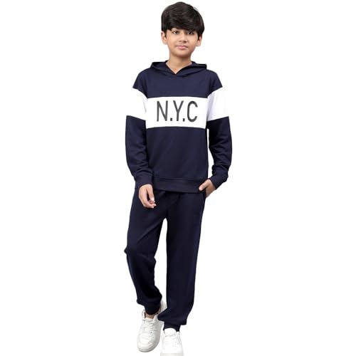 Image of Li'l Tomatoes Boys Fleece Winter Tracksuit Set | Full Sleeve Sweatshirt & Track Pant | Soft & Warm | 7-16 Years