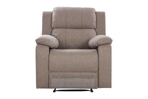 Image of Urban living - Joseph Single Seater Fabric Manual Recliner | 1 Seater Sofa | Single Sofa Recliner | 1 Seater Chair Sofa | 1 Year Warranty | Brown