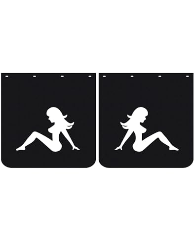 Image of 24 inchx24 inch Semi Truck Mud Flaps, Universal Heavy Duty Polymer Splash Guards - Compatible with Freightliner, Kenworth, Peterbilt, International (2Pcs)