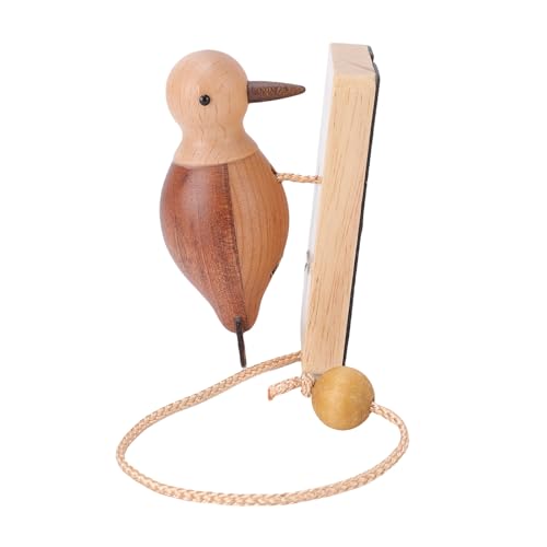 Luqeeg ドアノッカーの装飾的な、鳥の形の木製ドアノッカープルロープが綿密に加工され、洗練された、家の入り口と装飾のための快適なノックサウンド