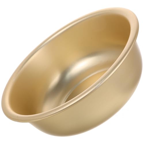 HEMOTON Lavabo de Cocina de Aluminio Dorado, Cuenco Redondo de Gran Capacidad Superficie Lisa y Alta Durabilidad, Adecuado para Lavar Frutas y Verduras en Fiestas