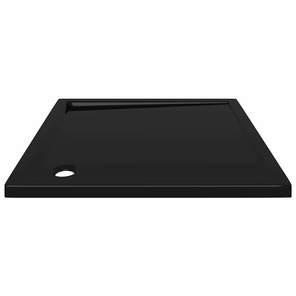 Brodzik prysznicowy ABS, kwadratowy, czarny, 90 x 90 cm, z niskim progiem, wzmocniony włóknem szklanym do montażu na podłodze, na poziomie gruntu, do łatwego wchodzenia i wychodzenia