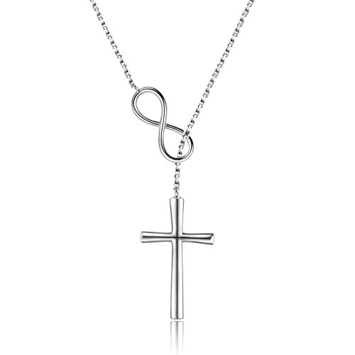 925 Sterling Silver Faith Hope Love Cross Pendant Necklace for Women Christian Birthday Christmas Jewelry Gift