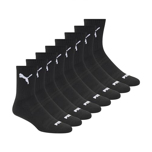 PUMA Men's 8 Pack Athletic Cushioned High Quarter Crew Socks