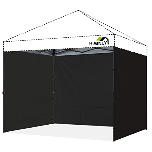 Hisinly Instant Canopy Tent Sidewalls For 10X10 Pop Up Canopy 210D Waterproof, 3 Piece Sidewalls, Black(3Pcs Sidewall Only, Canopy Tent Not Included) #TOP14