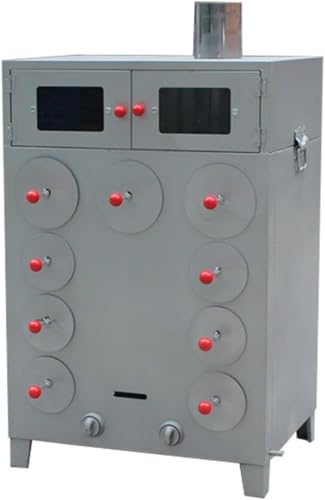 LumoLight 焼き芋器 多機能速い熱伝導性 防錆 石焼鍋としても使用できる 焼きヤムイモ ジャガイモとトウモロコシ 家庭用や野外用に適し (9ホール,ガス【車輪なし】)