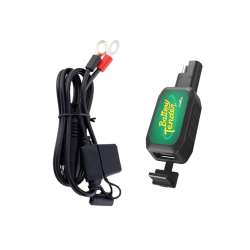 Battery Tender Ring Terminal Accessory Cable and USB Charger Adaptor: Battery Cord & 2.1 AMP USB Charging Adaptor for Mobile Devices - For Motorcycles, Golf Carts, ATVs - Quick Disconnect - 081-0174