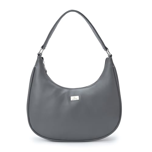 Image of K London Women's Vegan Leather Half Moon Bag | Stylish Black Shoulder Hobo | Compact Baguette Purse for Office, Casual, Party & Travel Use