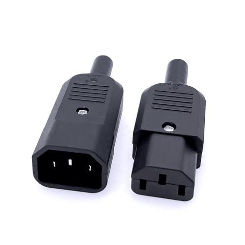 JZK 1 par AC 250V 10A IEC C14 enchufe a enchufe IEC C13, IEC 320 3 terminales 3 pines C13 hembra C14 conectores adaptadores de toma de corriente macho
