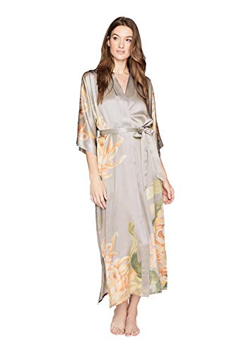 Kiku Long Washable Silk Kimono Robe