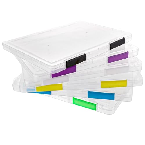 YOUNTHYE Dokumentenbox A4 6 Stück Zuverlässig Archivbox A4 Kunststoff Papier Organizer mit Druckverschluss Hochwertig Projektbox für Büro Schule 31x23x2 cm 6 Farben