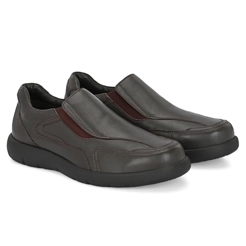 Image of Blue Leather By Centrino Genuine Leather Men's Formal | Pure Leather Slip-On Shoes | Soft & Comfortable Daily Driver | Casual Yet Elegant Formal Footwear (4042)