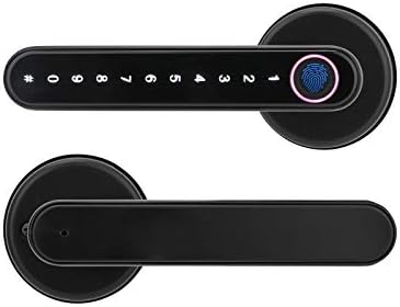 Laxre Fingerprint Smart Lock,Touchscreen Room Door Lock, Phone App Digital Lever Lock, Bluetooth Door knob,Keyless Entry Front Door Lock with keypad, USB Charging for Home&Hotel&Office&Interior Door…