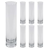Koyal Wholesale 7.5 Inch Tall Clear Glass Cylinder...