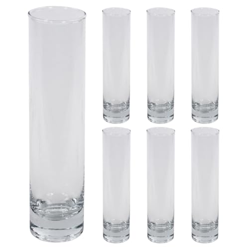 Koyal Wholesale Bud Vases, 7.5 Inch Clear Glass...