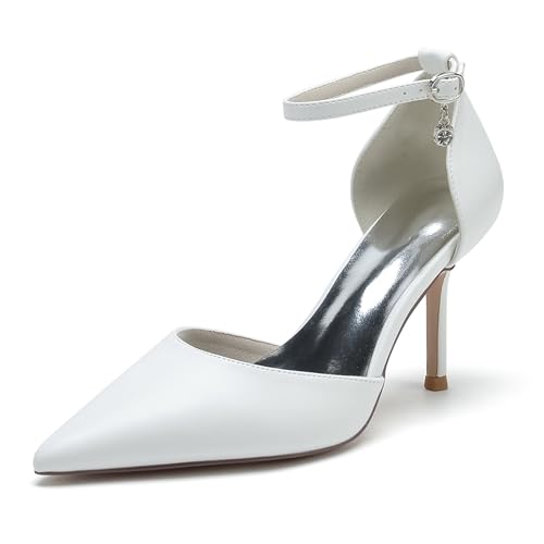 Chaussures de mariage bout pointu talons aiguilles 8.5cm escarpins robe mariée femme