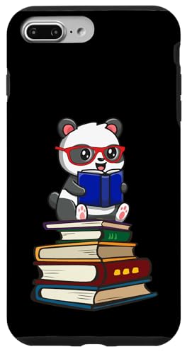 Cute Kids Girls Womens Kawaii Glasses Reading Books Panda �X�}�z�P�[�X iPhone 7 Plus/8 Plus �p