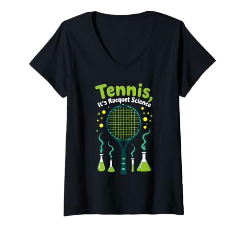 Womens Tennis Science V-Neck T-Shirt