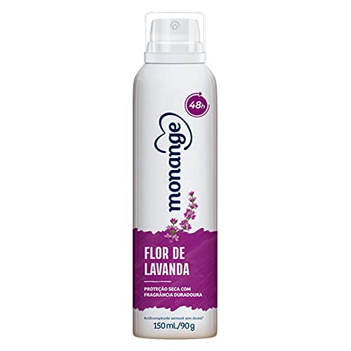 Desodorante Monange Antitranspirante Aerosol Flor de Lavanda Sem Álcool Ação 48H 150ml (Kit com 9)