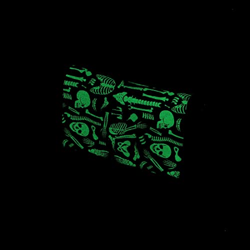 Glow in the Dark Skeleton Print Black Vinyl Wallet With Removable Wrist Strap3