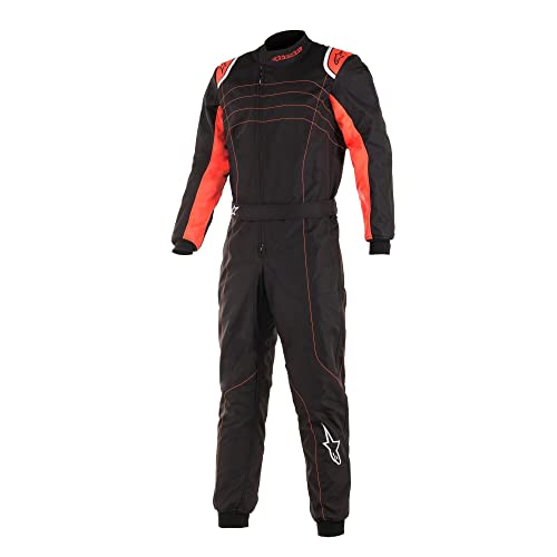 Alpinestars KMX-9 V2 Karting Suit CIK-FIA Level2 - Size 54 - Black/Red Fluorescent/White (3356019-1030-54)