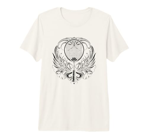 Dibujo de una Raqueta de bádminton Camiseta Premium