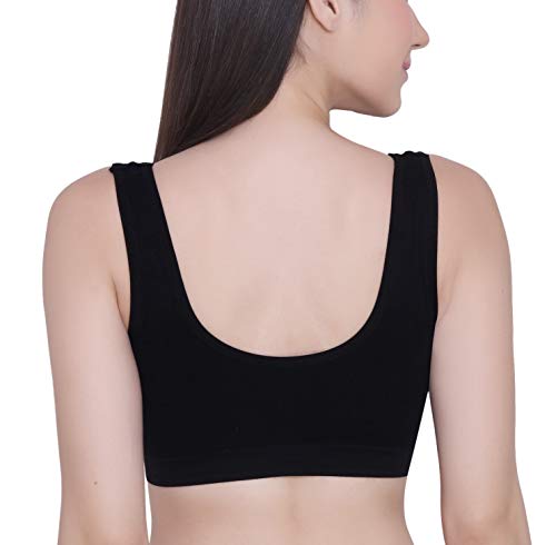 Image of GLAMORAS Women Nylon Elastane Lightly Padded Non Wired U Back Sports Bra | Seamless Stretchy Low Impact Yoga Workout Bra with Removable Pads - Size- Small to 4XL
