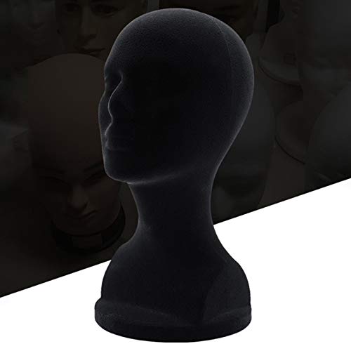 qiguch66 Mannequin Head Model Art Work Painting Novelty,Male Foam Display Mold Wig Hat Glasses Holder DIY Shooting Props Styling Tools - Black - Thumbnail 6