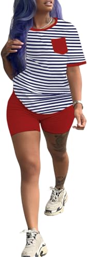 Image of TOPONSKY Womens 2 Piece Sports Outfit Tracksuit Shirt Shorts Jogger Bodycon Sets