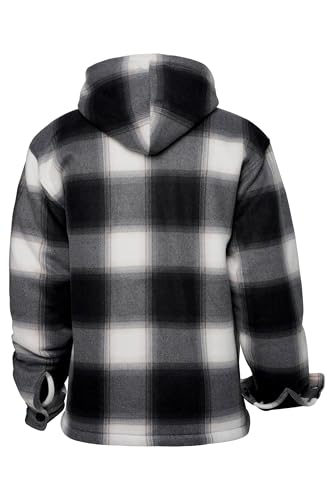 Image of Gary Com Heavy Thick Flannel Plaid Jacket Sherpa Fleece Lined Hoodies for Men Zip Up Winter Warm Coat Zipper Sweatshirt