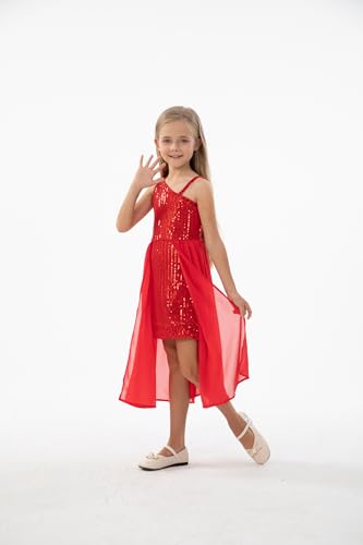 Girls Sequin One Shoulder Birthday Party Prom Dress3