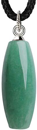 iSTONE Natural Gemstone Pendant Necklaces Birthstone for Women and Men (Lucky&Healing)