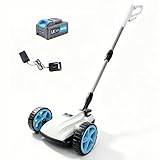 RB 9' Small Lawn Mower for Small Spaces, 40V 2Ah Battery & Charger, Ultra-Light Mini Cordless Lawn Mower with Brushless Motor, 3 Cutting Heights, One-Hand Steering, Upright Storage for Tiny Yards