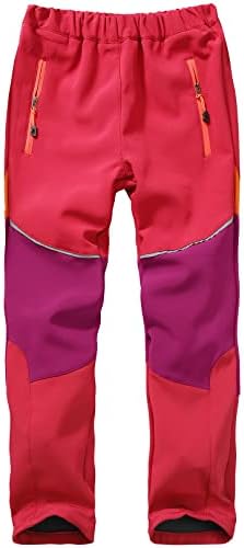 Jogwits Kinder Softshellhose Wasserdicht Skihose für Jungen und Mädchen | Warm Outdoorhose Thermohose, Gefüttert Winterhose, Elastischem Bund Wanderhose Cargohose, Winddicht Schnee