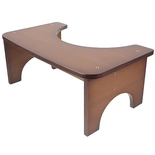 Beavorty Bathroom Stool for Adults Wooden Step Stool Toilet Footstool Small Bench