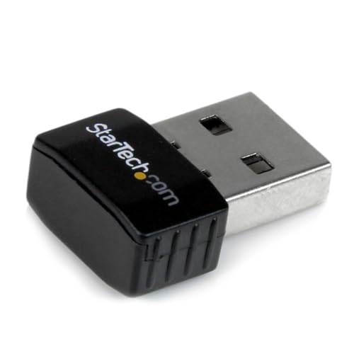 StarTech.com USB300WN2X2C   Mini Adaptador de Red inalámbrico USB 2.0 a WiFi N de 300 MBps, Nic WiFi Externo 802.11n 2T2R, Negro