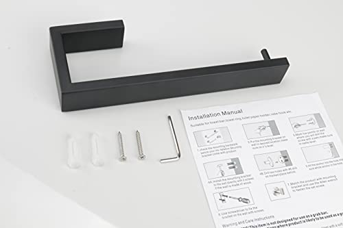 Tocten Hand Towel Holder/Towel Ring - Thicken Sus304 Stainless Steel Bathroom Hand Towel Hanger, 9 Inch Heavy Duty Wall Mounted Towel Rack, Square Hand Towel Bar For Bathroom Hardware (Black, 9 In) #TOP3